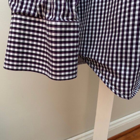 Bristol & Bull Men’s L Shirt Checkered Burgundy and White Button Down - Picture 4 of 12